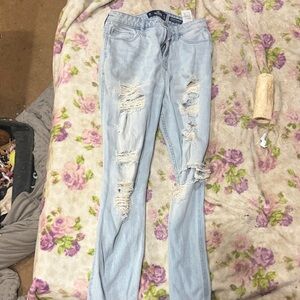 Hollister Light Blue Ripped Skinny Jeans